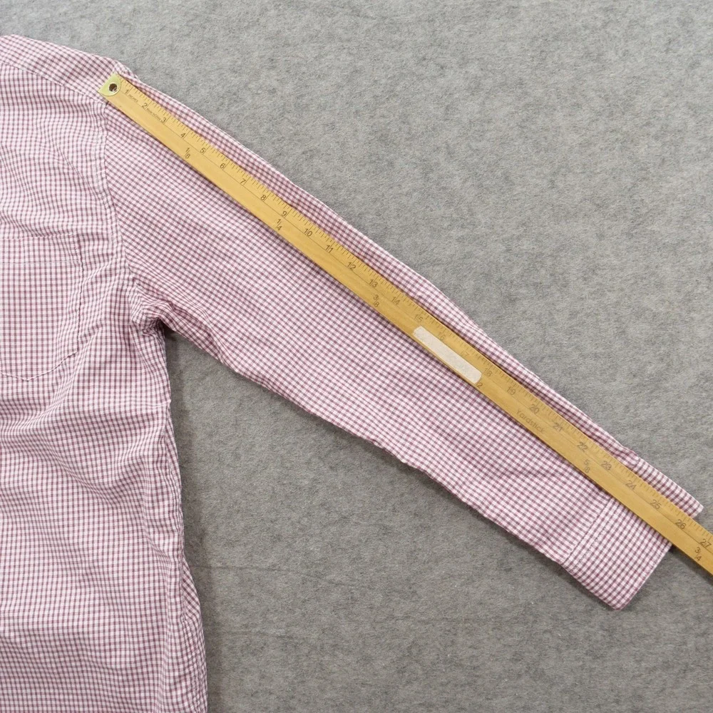 Banana Republic Shirt Mens Large Red Gingham Button Up Long Sleeve Cotton